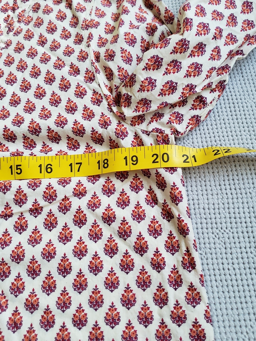 Bob Timberlake Ivory & Raspberry Printed Tunic Top Large Cotton Summer Light - Picture 10 of 11
